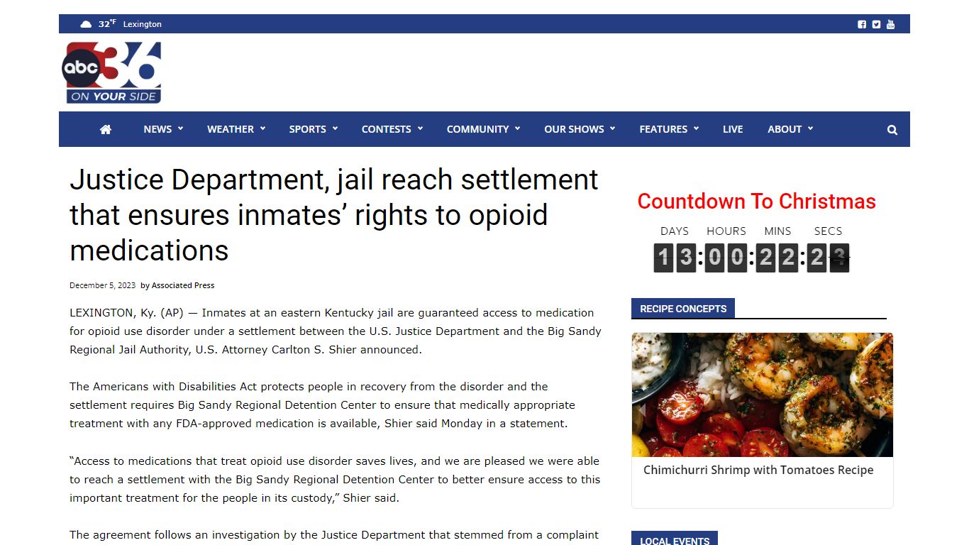 Justice Department, jail reach settlement that ensures inmates' rights ...